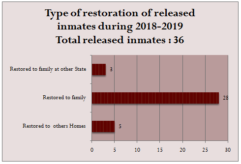 Type of restoration of released inmates during 2018-2019